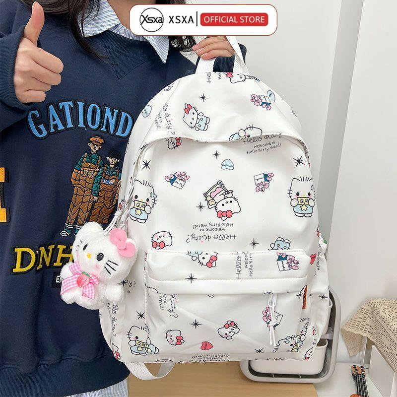 Balo Xsxa Balo Hello Kitty Balo Nhật Bản cho bé gái Thiết kế dễ thương Dung tích lớn Thích hợp cho học sinh trung học cơ sở học sinh trung học sinh viên đại học Phong cách trường học nhẹ nhàng Balo học sinh Balo du lịch