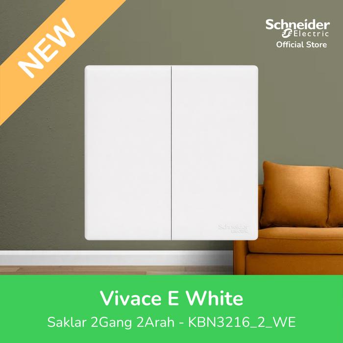 Gambar Schneider Electric Vivace E Saklar Lampu Putih - 2 Gang 2 Arah 2G2A 16A -KBN3216_2_WE dari Schneider Electric Indonesia Kab. Bekasi Tokopedia