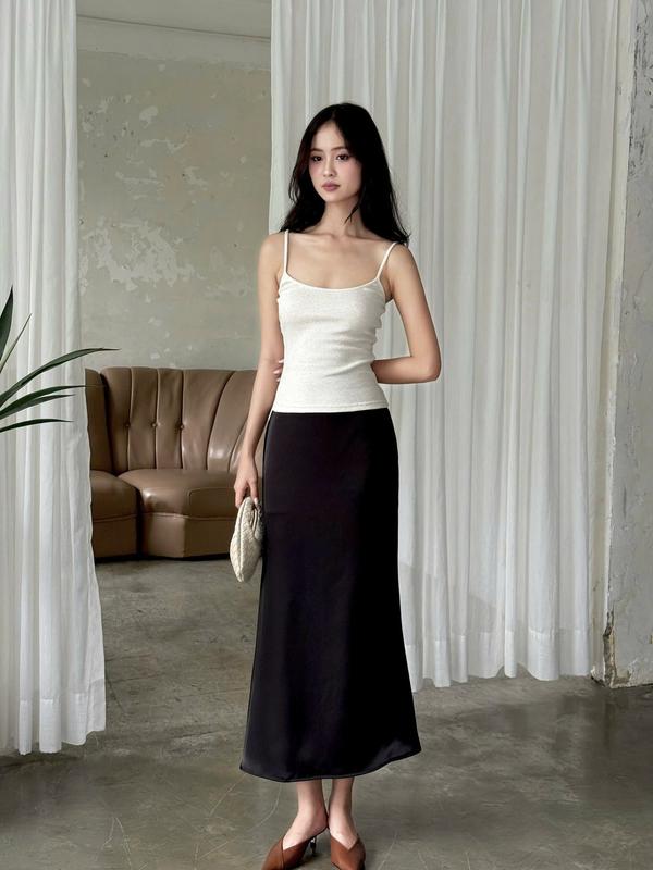  GOLA - Váy SATIN - Chân váy dài lụa satin 