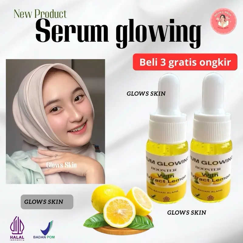 SERUM GLOWING BOOSTER EXTRACT LEMON VIT C 10ml Vitamin Pencerah Essence Wajah Dark Perawatan Mencerahkan Aging Hitam