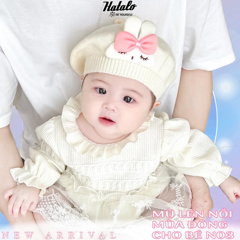  Mũ len nồi cho bé thu đông hình nơ dễ thương Nón beret nhiều màu sắc dễ thơng thời trang trẻ em ống hút 12-18 tháng 