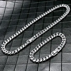 kalung rantai clip titanium free gelang clip silver ( dapat kalung dan gelang)