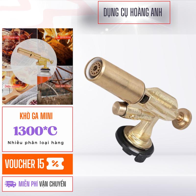 Khò Gas Mini Mạ Đồng 8502 Ngắn tự động đánh lửa, Có điều chỉnh Oxy Đa Năng