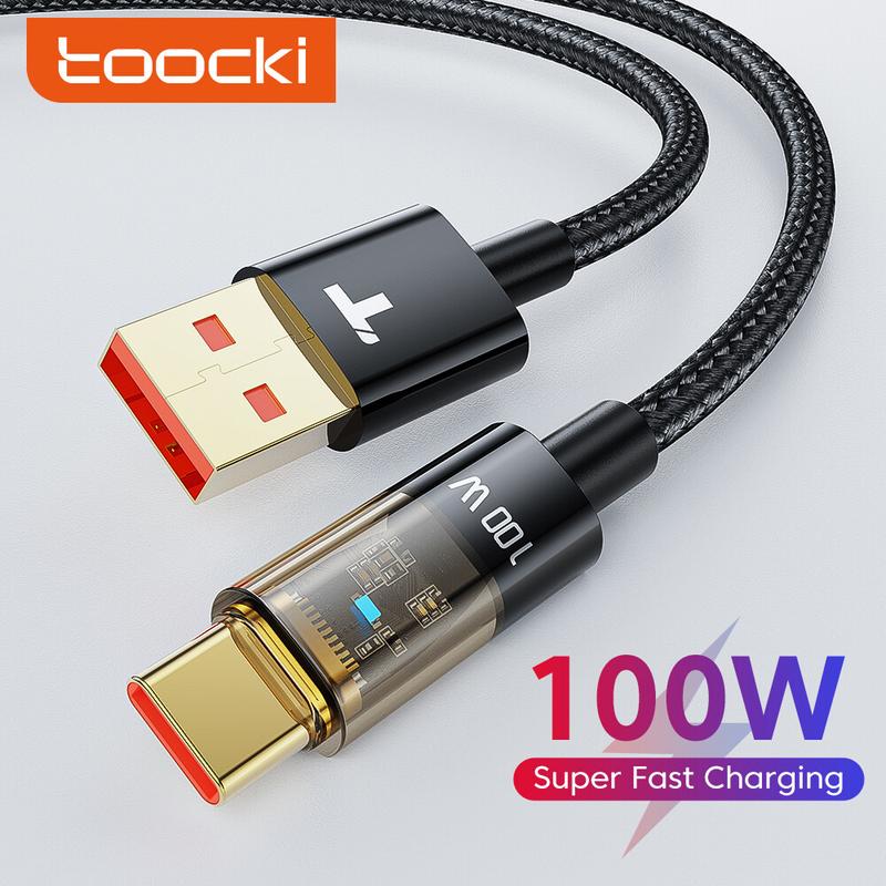  Cáp Sạc Siêu Nhanh Toocki 6A Dây Sạc USB Type C 100W Sạc Nhanh 3.0 Tương Thích Với Huawei Samsung Xiaomi Oppo Vivo Sạc Nhanh USBC Dây Dữ Liệu Sạc Nhanh 