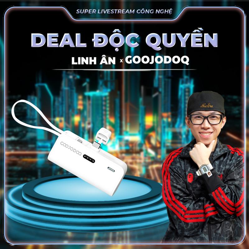 [GOOJODOQ * Linhan ] 2025 Sạc Dự Phòng Mini GOOJODOQ 4000MAh ,Tích Hợp Cáp Type-C & Lightning ,Pin Hiệu Suất Cao, Cầm Tay Và Kích Thước Bỏ Túi