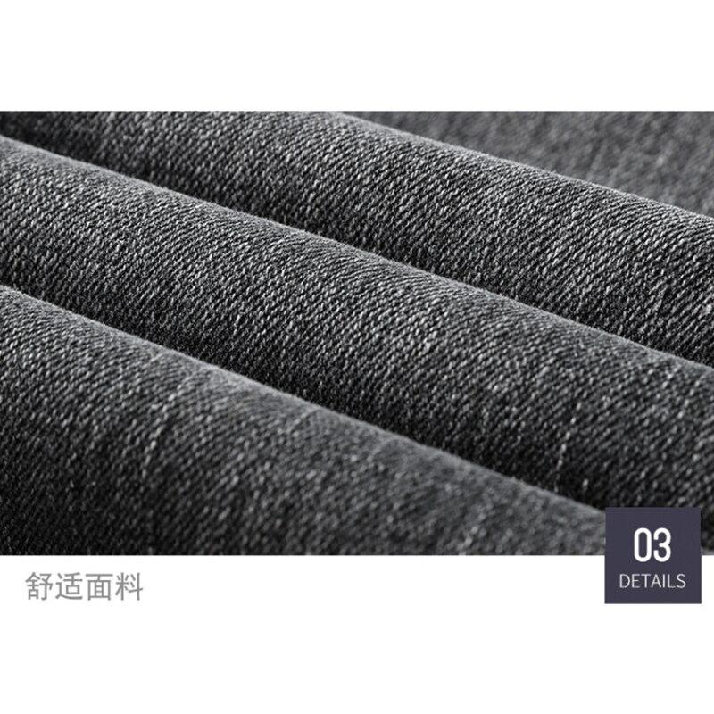 Men Clothing New Pattern Recreational Vintage Nostalgia Smoky Grey Jeans Straight Cylinder Loose Street Trousers Autumn Female 4