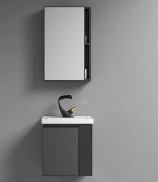 SG stock. Bathroom vanity set c/w normal mirror cabinet, waterproof panel cabinet complete with ceramics basin (R40T）