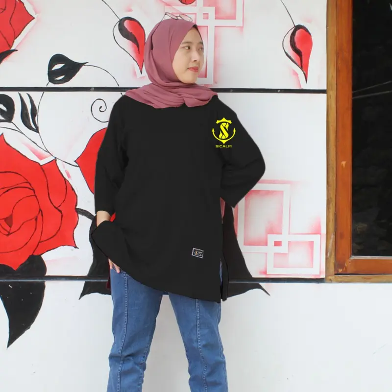 kaos oversize wanita sicalm jumbo lengan panjang premium kaos polos terbaru bahan katun combed 24s tebal adem lembut soft atasan wanita hijab basic muslimah blouse cewek gemoy terlaris Baju Dewasa Oblong 7