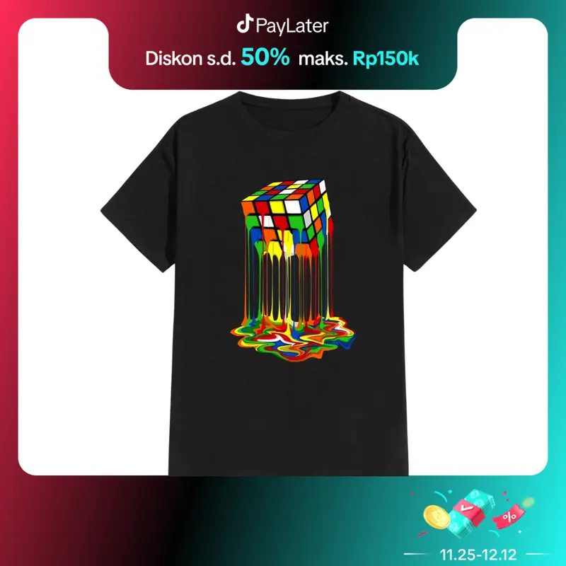 Haoshoku Store - Baju Distro Pria Rubik Melts - KAOS Sablon - BR1011 Combed Nyaman 4