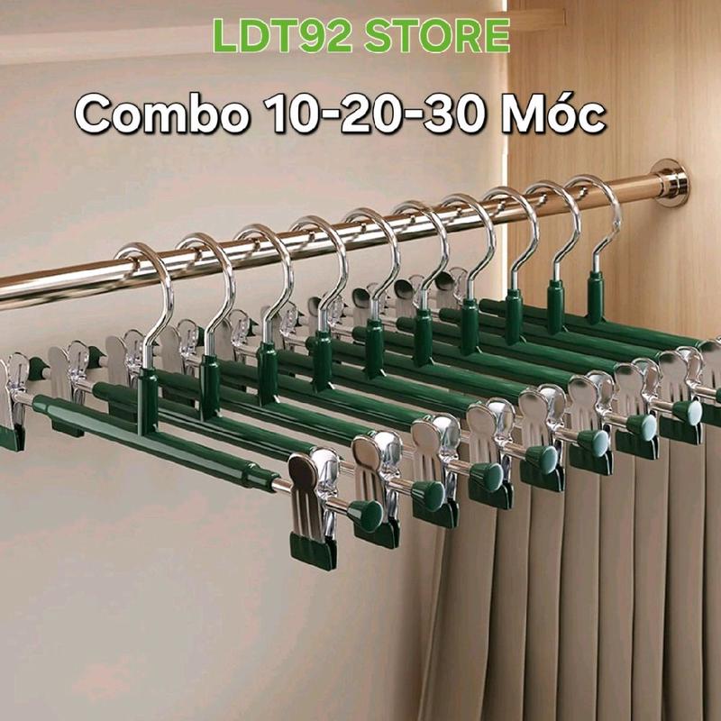 [Deal Mở Bán] (Combo Siêu Hời) Móc kẹp 2 đầu MÀU XANH TREO QUẦN ÁO CHẮC CHẮN móc quần áo người lớn, móc loại dày móc phơi quần áo