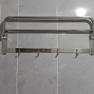 Rak Handuk 2 Baris Lipat + Kapstok