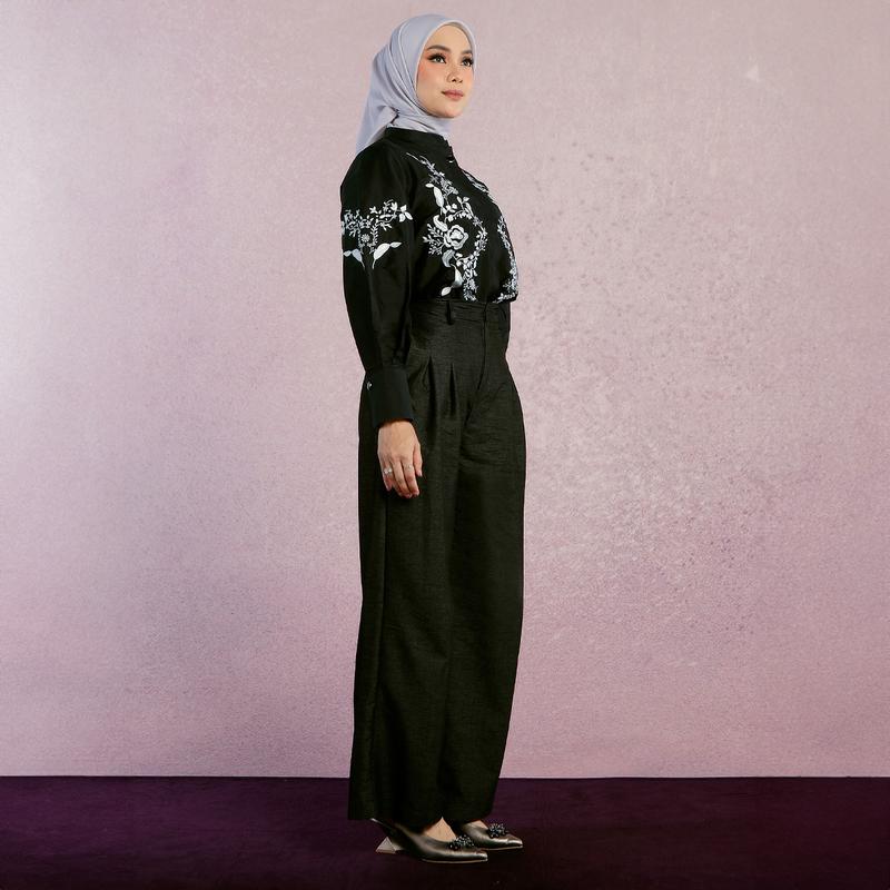 HijabChic x Tiqasya Kate Pants - Celana Kulot Lebaran Simple Premium Polos Pinggang Karet 2