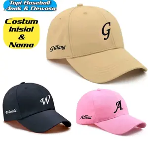 TOPI BASEBALL ANAK DAN DEWASA GRATIS BORDIR INISIAL HURUF DAN NAMA FASHION
