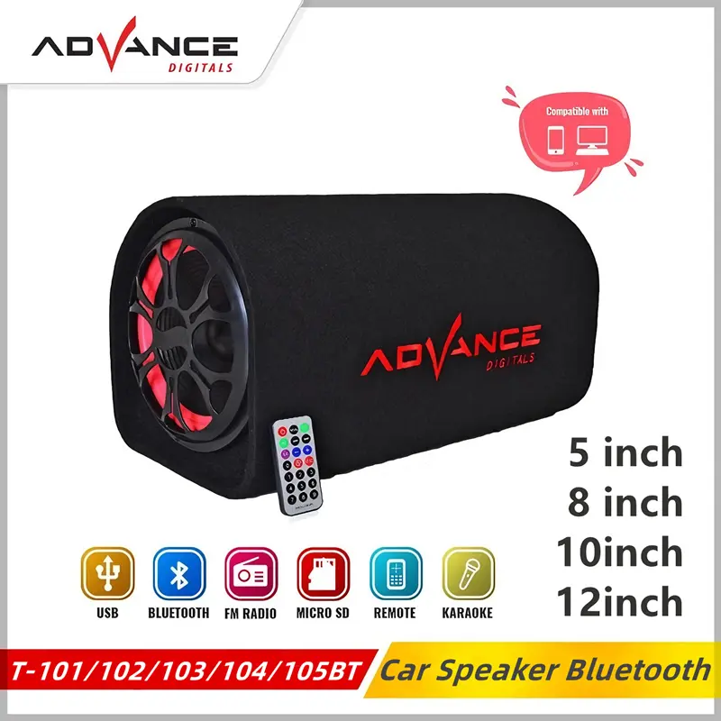 【COD】Advance Speaker Bluetooth 8/10/12inch Multimedia Speaker Karaoke T-101BT Car Speaker Mobil