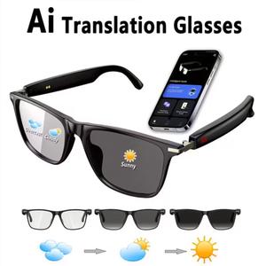 AI翻訳スマートグラス 160言語対応 音声通話 音楽再生 Bluetoothオーディオグラス マイク スピーカー搭載