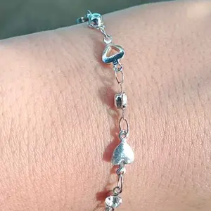 [Couzi]Gelang Hati Emas untuk Wanita Batu Permata Hati Peach Berongga Gelang Serbaguna untuk Pelajar B1062