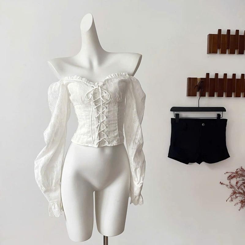 ÁO CROPTOP BIGSIZE TRỄ VAI TAY DÀI ĐAN DÂY TNT SHOP BIGSIZE 60kg - 90kg