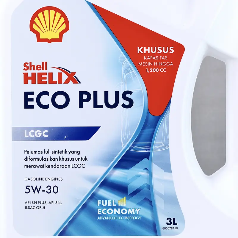 Shell Helix Eco Plus SAE 5W-30 3 Liter Api SN Plus/GF-5 Oli Mobil LCGC Mesin Bensin Pelumas Full Synthetic Fuel Economy Advance Technology Original 2