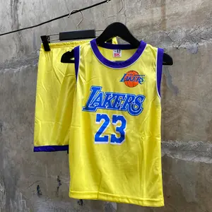 SETELAN ANAK KOBE / SINGLET BASKET ANAK 1 - 10 TAHUN WARNA KUNING