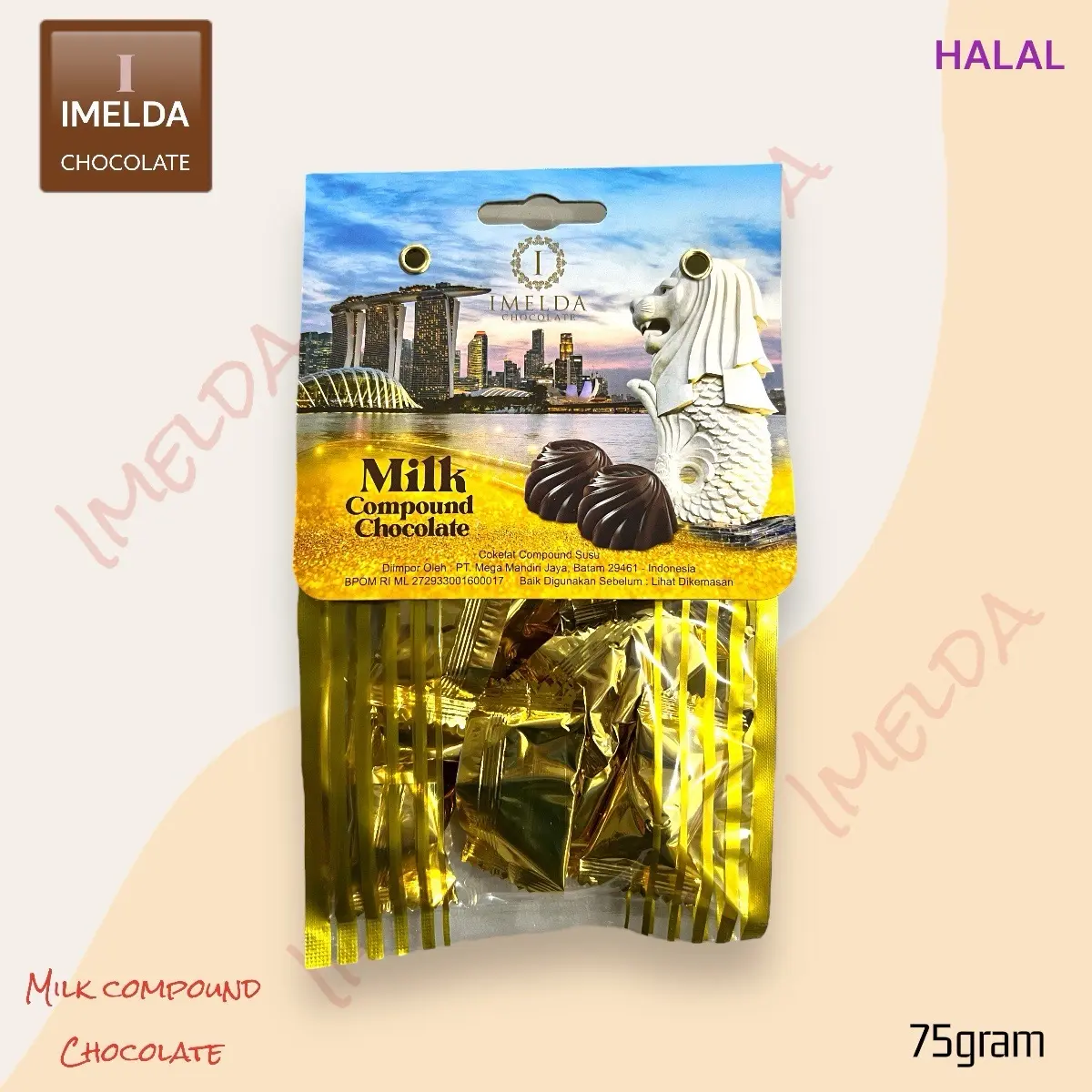 Cokelat IMELDA 75g / Coklat Merlion / Cokelat Malaysia / Cokelat Singapore Camilan Chocolate
