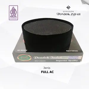 Songkok FULL AC PONDOK INDAH HItam Beludru Premium