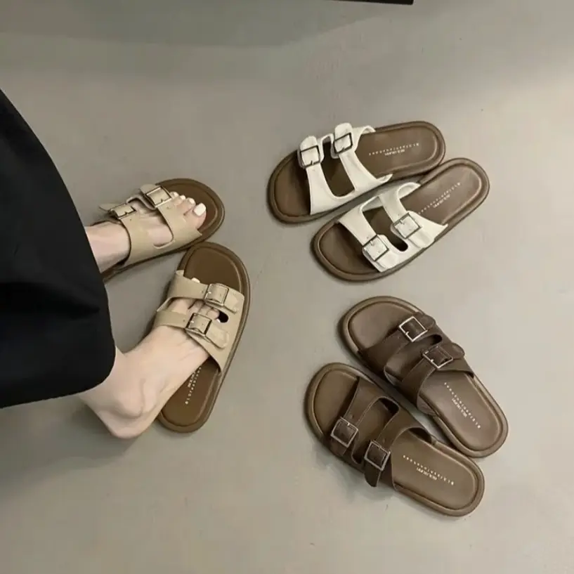 Dép 2 quai, thời trang, đế cao su mềm, nhẹ Nữ DéP GiàY Shoes Sandal（+1 sân）