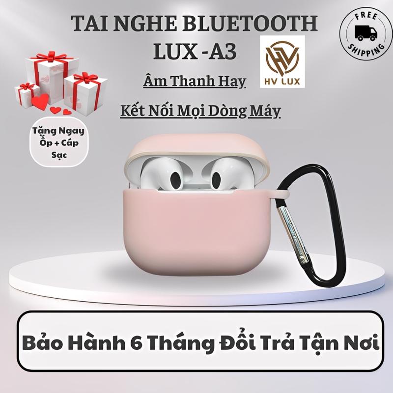   HVLUX  Tai Nghe Bluetooth Không Dây  LUX A3 Âm Thanh Hay,Tặng Ốp-Cảm Ứng Chạm Kết Nối Mọi Dòng Máy- tai nghe không dây. 