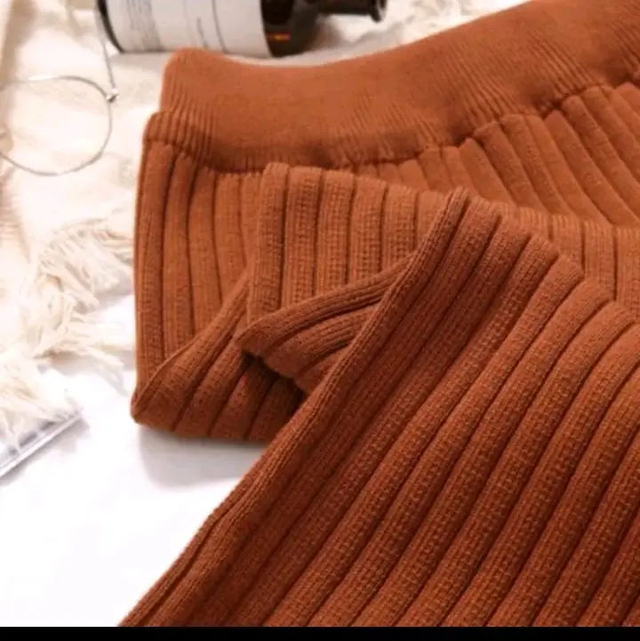 Rok Span Bahan Knit Premium dengan Karet Pinggang Elastis - Wanita Cantik Motif Polos - Nyaman, Hitam, Panjang, Tebal, Waist, Bawahan 6