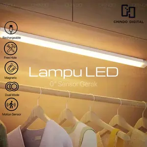 Lampu Sensor Gerak Magnetic Motion Sensor Lampu Stick Panjang LED/Lampu tidur LED tombol multifungsi lampu belajar lampu lemari portable Biru Hitam White Putih Plastik Merah Saklar