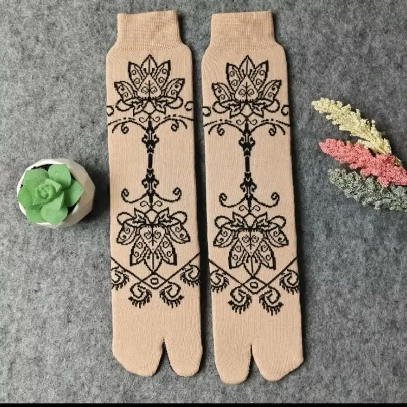 Kaos kaki jempol motif hena/kaos kaki jempol murah/kaos kaki wanita muslimah