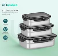 Gambar Lunch box Tempat Makan Toples Kotak Dan Bulat Stainless Foodgrade Makanan Penutup Klip Anti Tumpah - Kotak 400ml dari Umikee Indonesia Kota Tangerang 1 Tokopedia