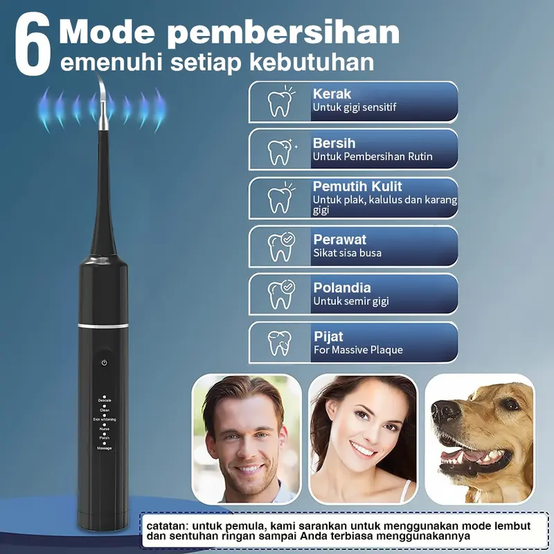 Electric Toothbrush Alat pembersih karang gigi sendiri Cerdas Ultrasonic Scaling Menghilangkan plak karang gigi Pembersih gigi elektrik 2 IN 1 Tool Dental Scaler Ultrasonic Toothbrush Portable / Tartar Remover Tool / Tooth Cleane /Alat Pembersih Plak Gigi 4