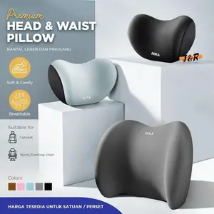 Bantal Leher dan Bantal Pinggang Mobil / Kursi Kerja / Kursi Gaming / Head Pillow / Waist Pillow