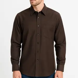 Kemeja Polos Bahan katun Sigaret Pria Dewasa Lengan Panjang dengan Desain Sederhana dan Nyaman untuk Penggunaan Sehari-hari