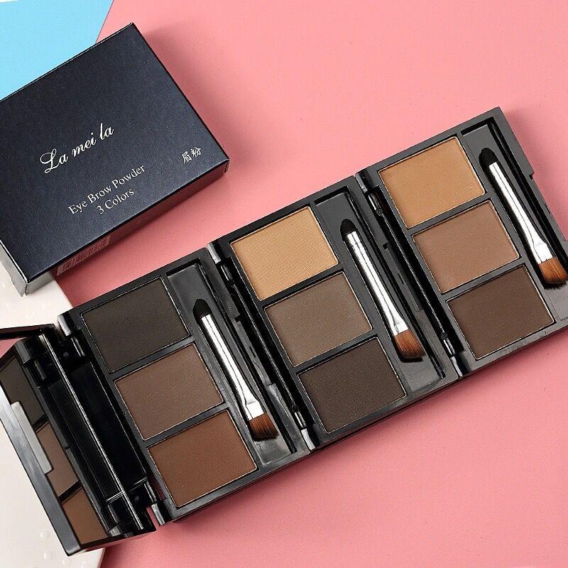 Bảng Màu Bột Lông Mày 3 Màu Dễ Trang Điểm Trang Điểm Không Thấm Nước Phấn Mắt Kèm Cọ Mỹ Phẩm Chuyên Nghiệp Chất Tăng Cường Lông Mày Cosmetic