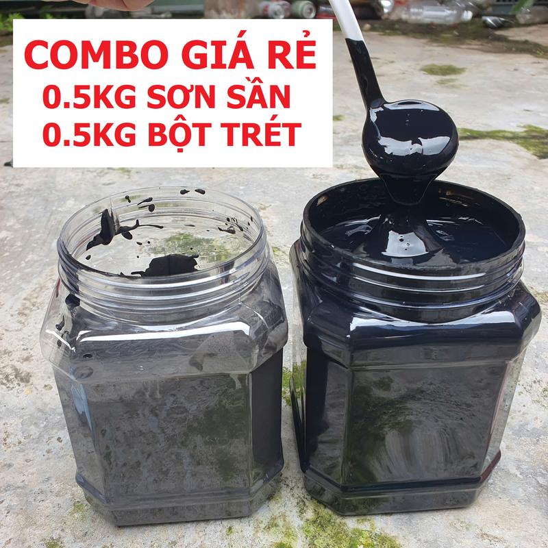 COMBO Sơn sần + Bột trét gỗ dùng tự sửa chữa thùng loa cũ như mới - Mua Combo cho rẻ mà dc 2 loại dùng thử tổng 1kg