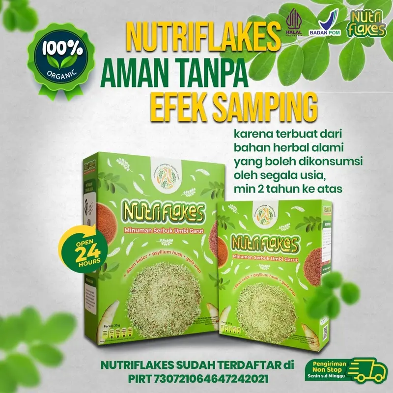 PAKET 3 BOX - NUTRIFLAKES SEREAL UMBI GARUT Granola Kering Susu 5