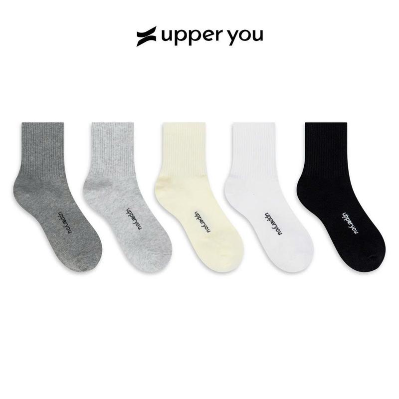 Tất Vớ Nam Nữ Cổ Trung Trơn UPPER YOU Cotton Tự Nhiên Êm Ái Dày Dặn Thoáng Khí Khử Mùi - BSF3004 Menswear