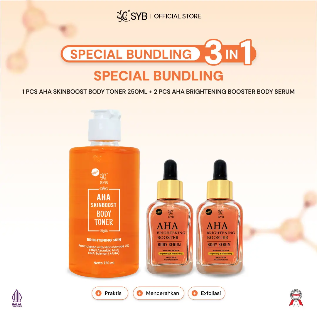 1pc AHA Toner 250ml+2pc Brightening BodySerum 30gr