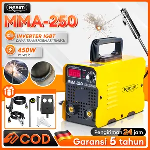 Murah - REAIM Inverter MMA-250 120A 450W Welder 450W Welder Welding Transformer Reaim Mesin Las MMA-250 Inverter 450 Watt Teknologi Jerman Daya Tahan Tinggi 120A Konektor Genset COD 24H Jaminan 5 Tahun