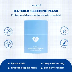 Harlette Oatmilk Sleeping Mask | [NO PEFUME] Acne Prone, Dry, Combination, Troubled Skin, Melembapkan, Hydrating, Night Cream, Moisturizer, Moisturiser, Skincare
