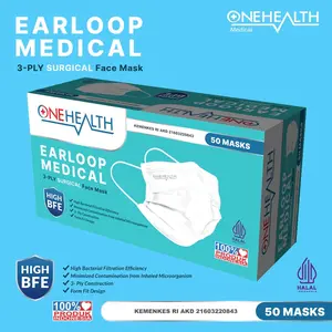 Onehealth Masker Medis Wajah Pernafasan isi 50 pcs Face Maske Surgical
