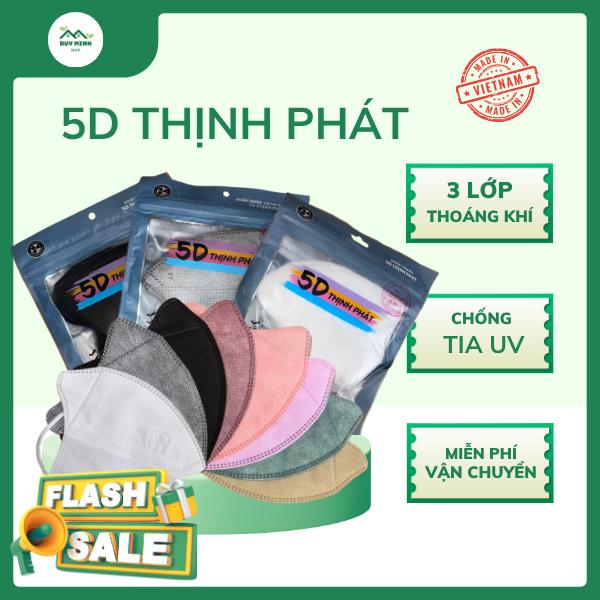 [Combo 500] Khẩu Trang 5D Thịnh Phát, Chống Nắng Bụi UV 3 Lớp Thoáng Khí, Miễn Phí Vận Chuyển