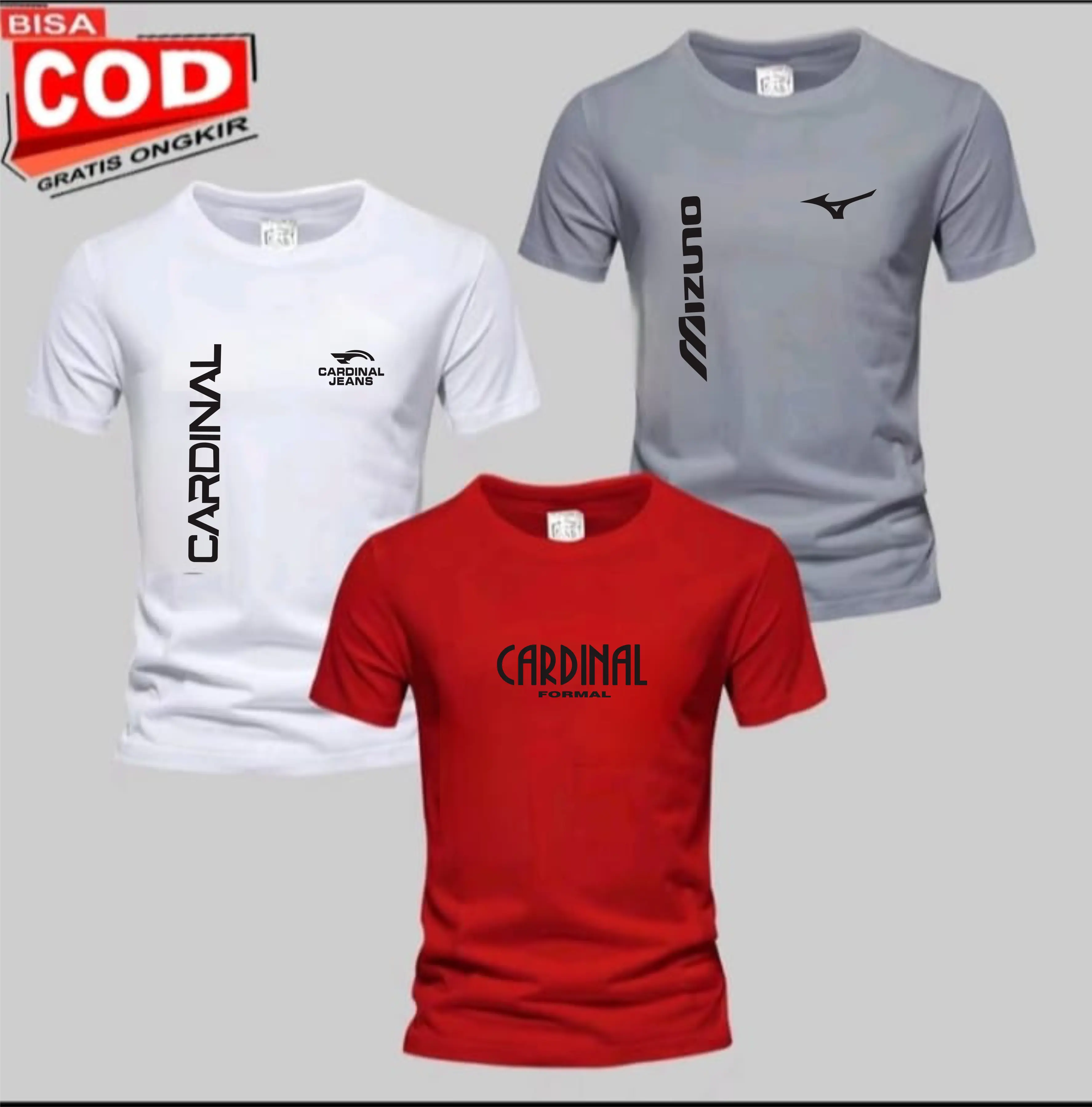 CPROMO COD ( BAHAN TEBAL ) BUY 1 GET 3PCS Kaos Distro 100% COTTON Kaos Pria I  Wanita Kaos Distro Lengan pendek logo C4DINAL FORMAL- MIZUNO TEX KIRKA PRIN  PREMIUM
