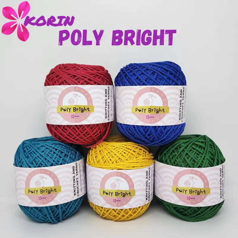 [100gr] Benang Rajut POLY BRIGHT/ Poly Kilap / Polyester / Poli Kilap KORIN 0