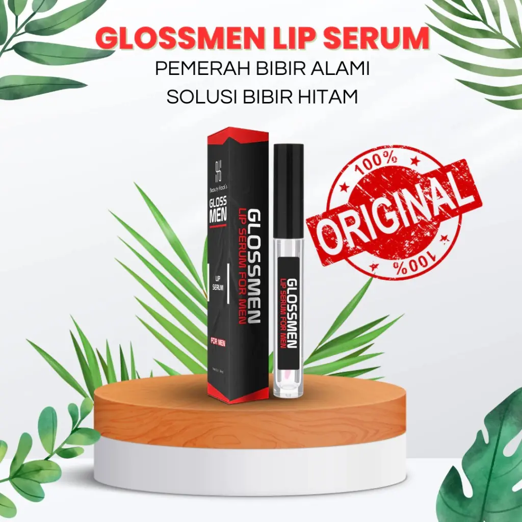 GLOSSMEN Natural Lip Serum Pencerah Bibir Hitam Original Pria Beautyhack's Resmi BPOM Gloss men