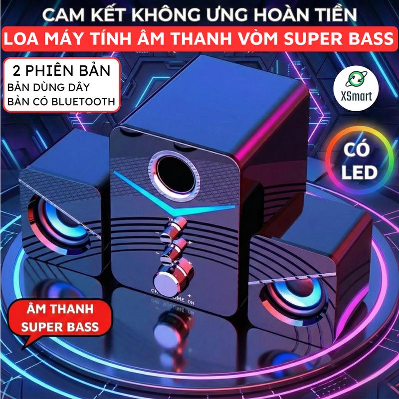 Loa vi tính để bàn MC D221 SUPER BASS cực đã có LED dòng loa máy tính cao cấp cho laptop pc điện thoại Củ Loa Nghe Nhạc