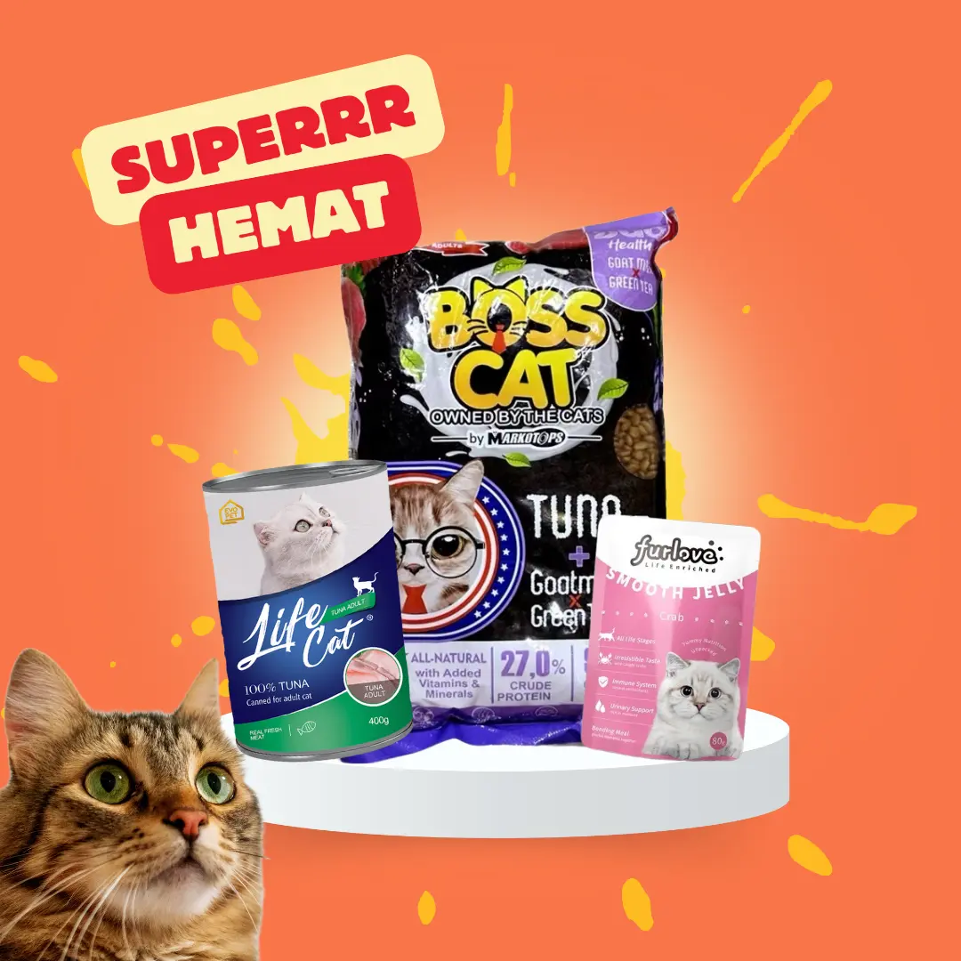 Bundling Hemat Makanan Kucing Bosscat Furlove Life Cat