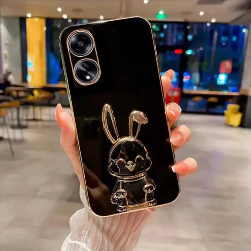 Premium Soft Case OPPO A60 A79 5G A38 A18 A98 5G A58 4G A78 4G A16 free Rabbit Phone Holder 0