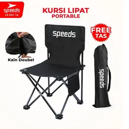 Kursi Lipat Outdoor Portable Kursi Camping Tanpa Sandaran SPEEDS 031-14 (BLACK)